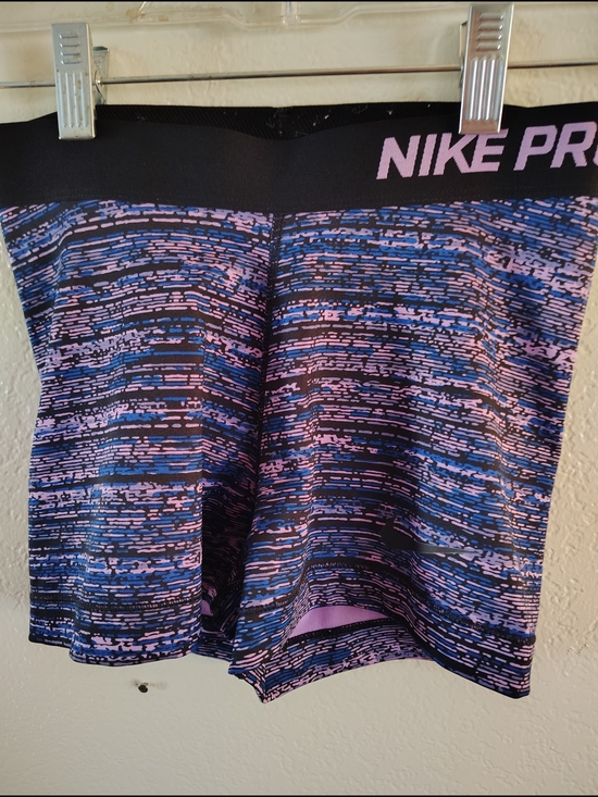 Nike Pants - Nike Pro Black with Blue & Lilac Performance Shorts